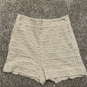Express high-waist lace shorts